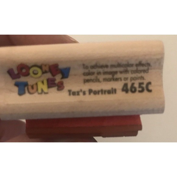 Looney Tunes Taz's Portrait Tazmanian Devil wood mounted rubber stamp 465C - Picture 3 of 3